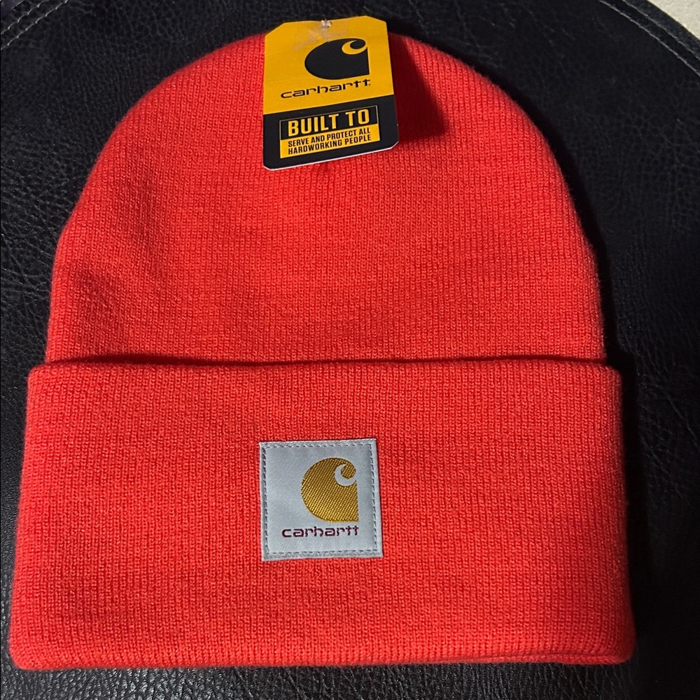 Carhartt Acrylic Bittersweet Red/Orange Knit Hat